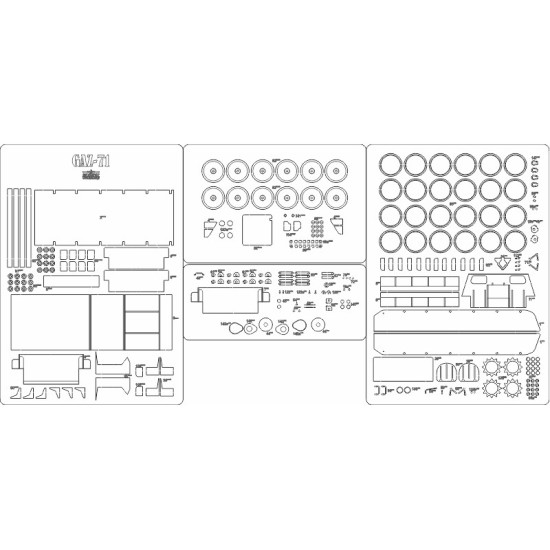 GAZ-71 (GT-SM) - laserowo wycięty  szkielet i detale