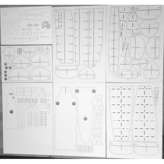 HMS Black Prince, skala 1:200  - szkielet wycinany laserowo