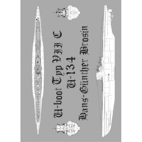 DKM U-boot Typ VIIC - (U-134 Hans Günther Brosin) i szkielet wyciety laserem