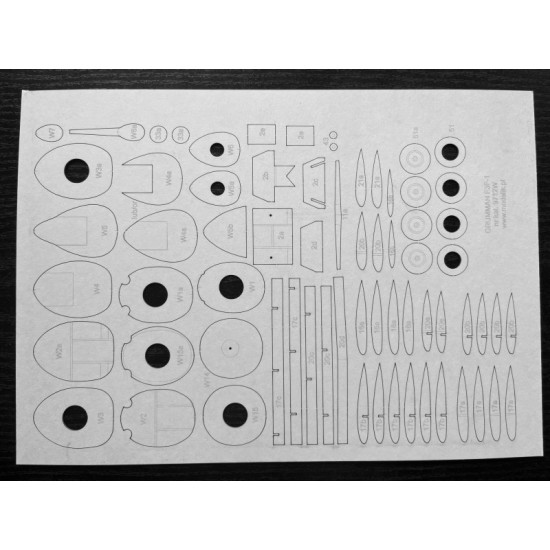 Grumman F3F-1 - laserowo wycinane elementy