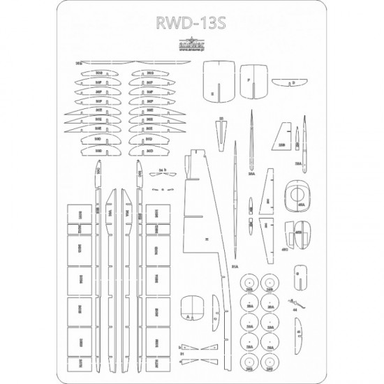 RWD-13 S - elementy wycięte laserem