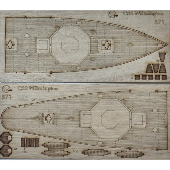 CSS Wilmington - pokład drewniany  wycięty i grawerowany laserem