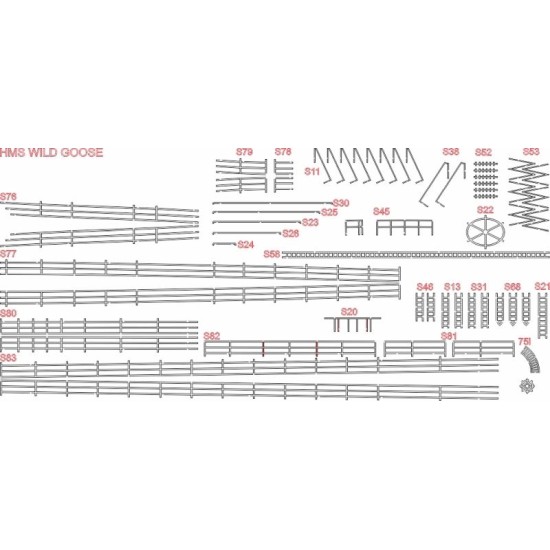 HMS Wild Goose - laserowo wycięte relingi