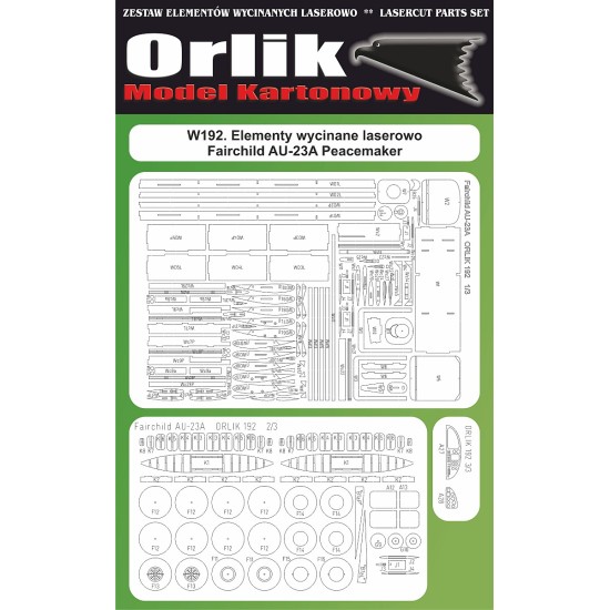 W192. Wręgi wycinane laserowo do modelu - Fairchild AU-23 Peacemaker