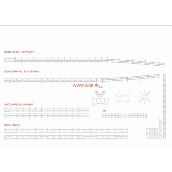 ORP Krakowiak / ORP Ślązak - laserowo wycięte relingi