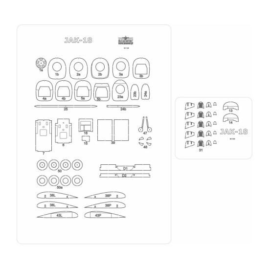 Jak-18 - szkielet wycinany laserowo