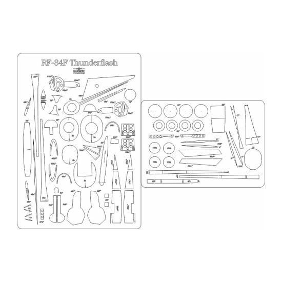 RF-84F Thunderflash - szkielet wycinany laserowo.