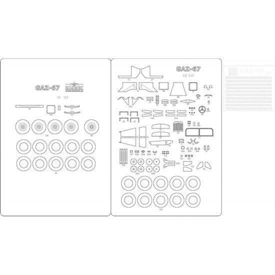 GAZ-67B - szkielet, detale, bieżniki