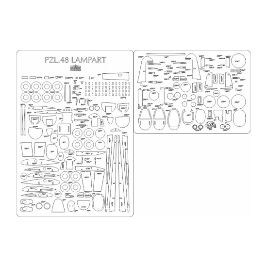 PZL.48 Lampart - szkielet, detale wycinane laserowo.