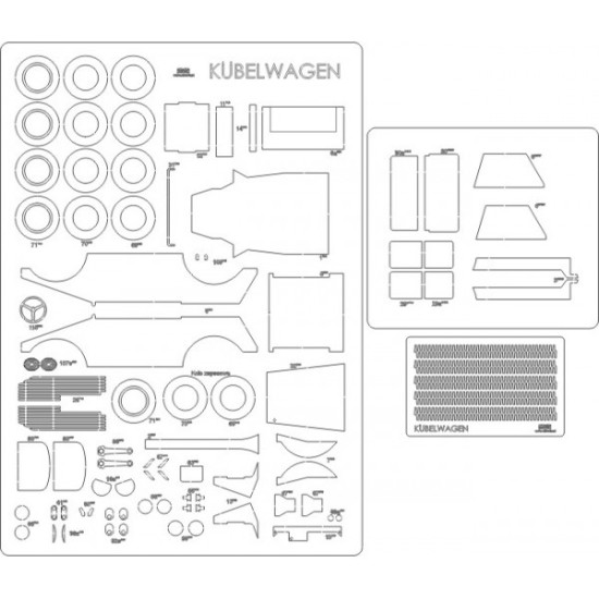 Kubelwagen Type 82 - szkielet, detale