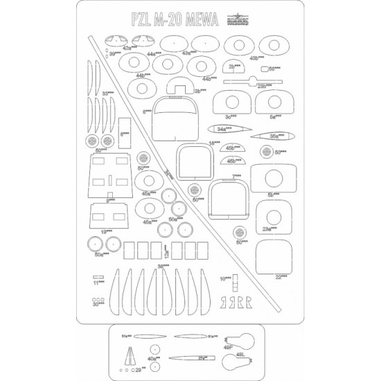 PZL M-20 Mewa - szkielet wycinany laseroeo.