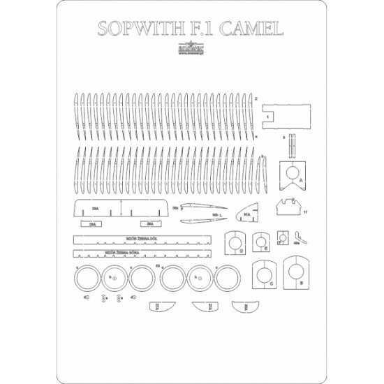 Sopwith Camel Comic - szkielet wycinany laserowo.