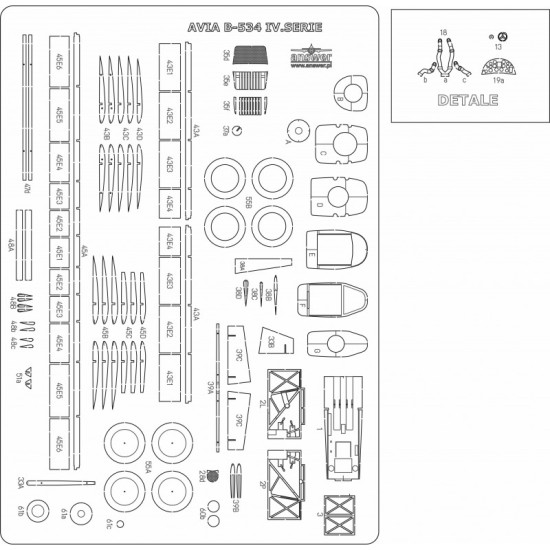 Avia B-534 IV.serie - elementy wycinane laserowo