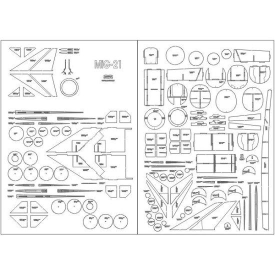 MiG-21 SMT - szkielet wycinany laserowo.