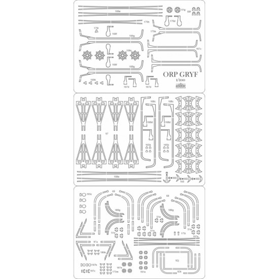 ORP Gryf 1/100 - detale wycinane laserowo.