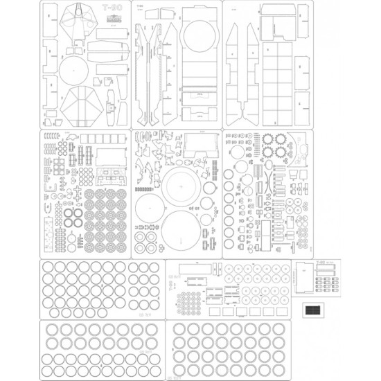 T-90A - szkielet, detale wycinane laserowo.