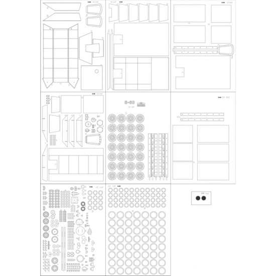 Jagdpanzer E-60 - szkielet, detale wycinane laserowo.