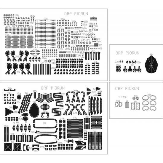 ORP Piorun 1/200 - detale wycinane laserowo.