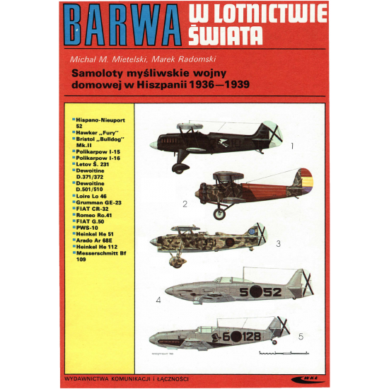 Barwa w Lotnictwie Świata: Samoloty myśliwskie wojny domowej w Hiszpanii 1936-1939
