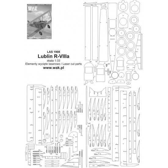 Lublin R-VIIIa - laserowo wycinane części
