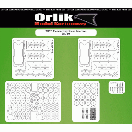 W157. Elementy  wycinane laserowo do modelu WL-8M