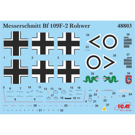 Messerschmitt Bf 109 F-2 oraz niemieccy piloci i personel naziemny.