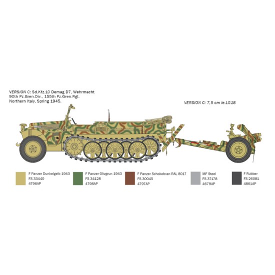 Sd. Kfz. 10 Demag D7 with 7,5 cm leIG 18 and crew