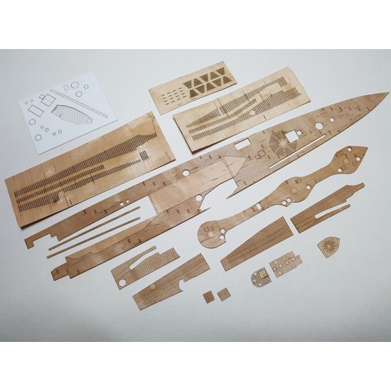 Pokłady drewniane grawerowane - Set of engraven wooden decks -  I-400