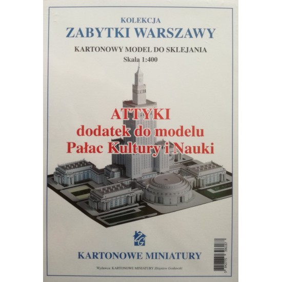 Zabytki Warszawy - Pałac Kultury i Nauki + laserowo wycinane attyki