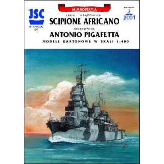Włoski krążownik SCIPIONE AFRICANO, niszcz. ANTONIO PIGAFETTA